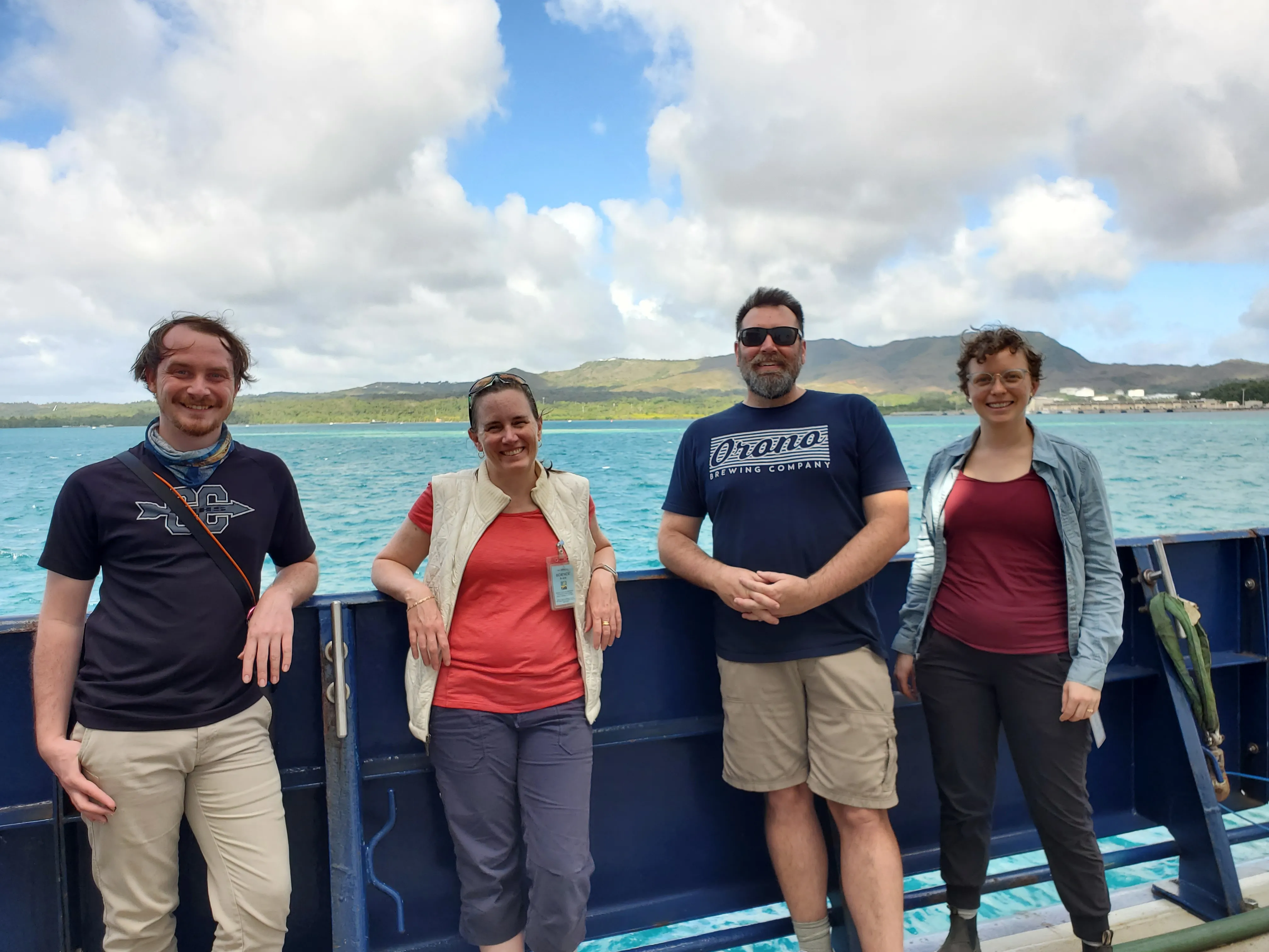 Scientists on deck in Guam before start of P02 cruise